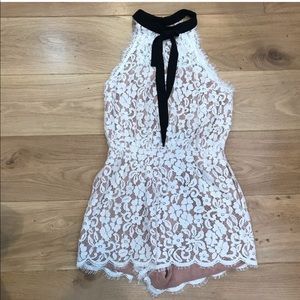 Endless Rose white lace romper